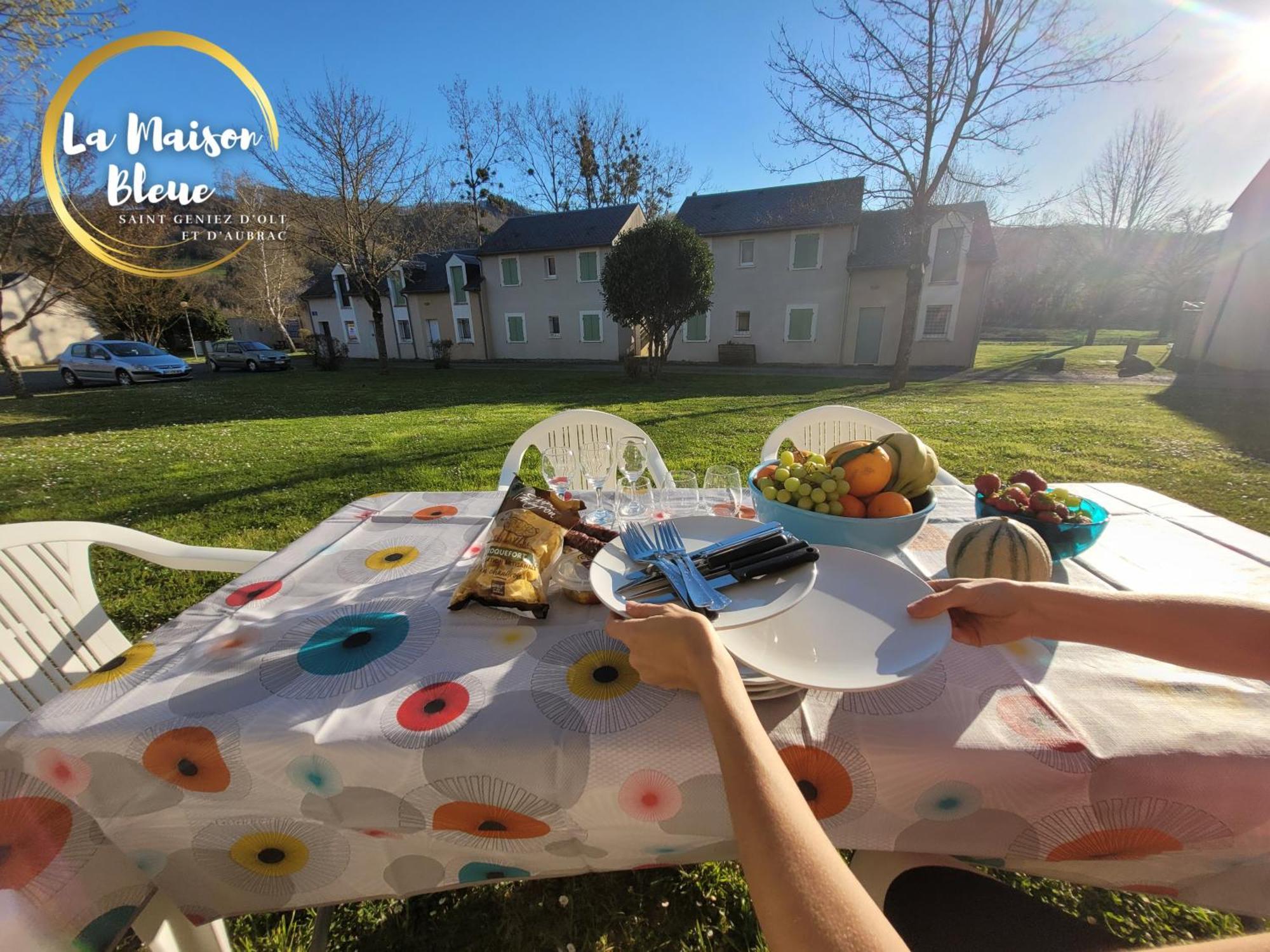 La Maison Bleue, Village Vacances, Piscine, Parking Saint-Geniez-dʼOlt エクステリア 写真