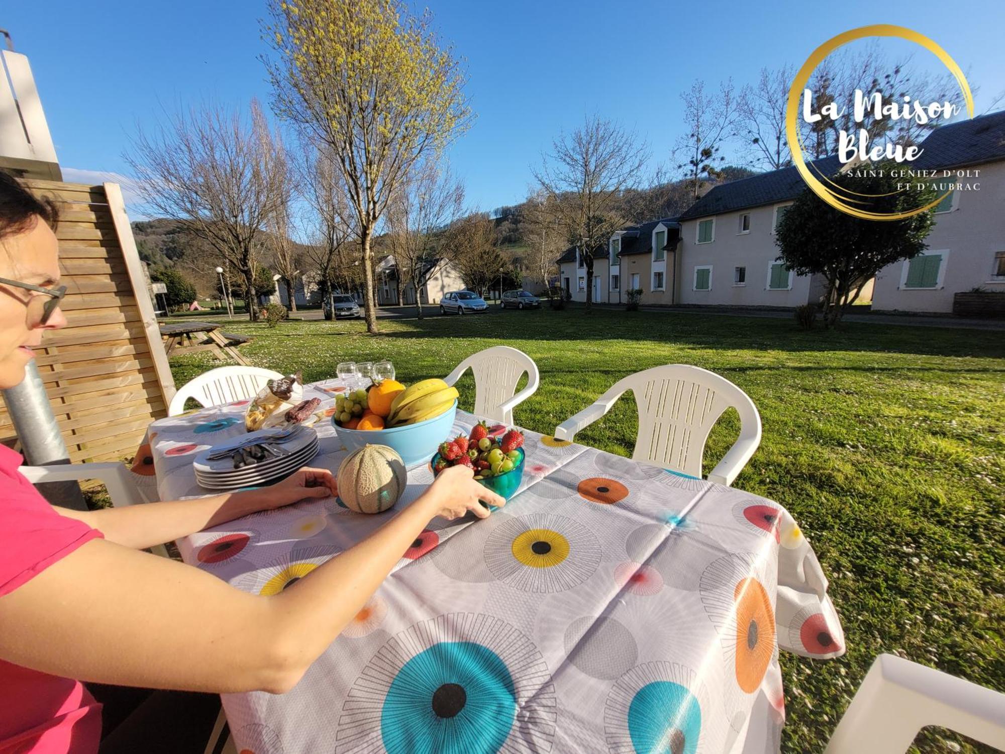 La Maison Bleue, Village Vacances, Piscine, Parking Saint-Geniez-dʼOlt エクステリア 写真